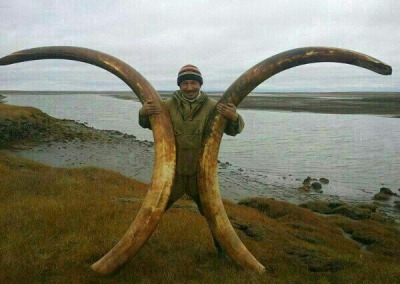 Mammoth tusk hunter in Arctic Yakutia